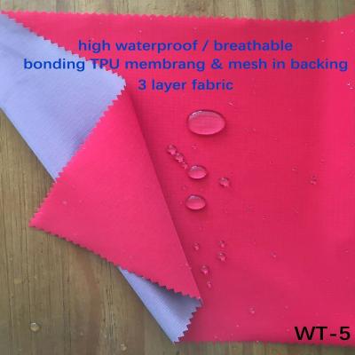 China Waterproof WT-5, Stretch fabric bonding with TPU membrane & mesh, highly waterproof and breathable, with the lowest price for sale