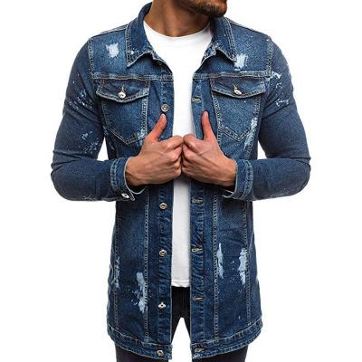 China 2020 New Arrival QUICK DRY spring/sum ripped men's long denim jacket for sale