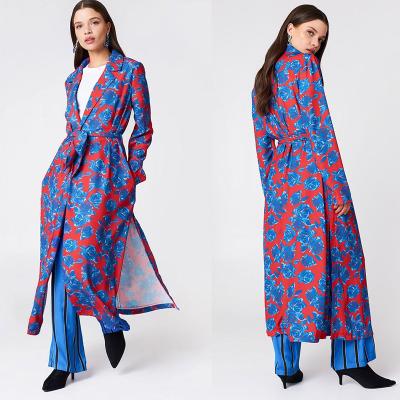 China Breathable 2018 Fashion Clothes Design Long Printed Jacket Women for sale