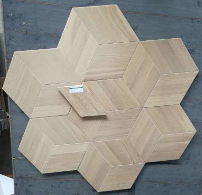 China Art Parquetry, Hexagon In Oak Wood Engineered Parquet Flooring With Different Styles for sale