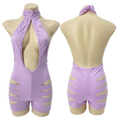 China Vadulyer Style Jumpsuit Attractive Wholesale Deep-V Caged Performance Dancewear for sale