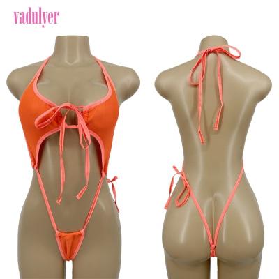 China Sets Vadulyer Rhinestone Accented Romper One Piece Weed Suspender Micro Bikini Bar Wear for sale