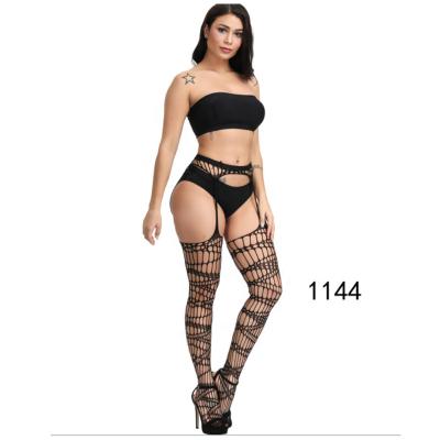 China Stockings Vadulyer Wholesale Etsy Popular Sexy Net Black Lace Garter Stockings for sale