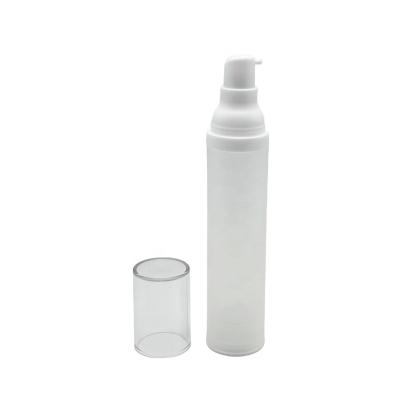 China Cosmetic Wholesale 15ml 30ml 50ml white Cosmetic airless pump bottle For Serum With Airless Lotion Pump for sale