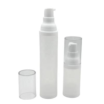 China Cosmetic 15ml 30ml 50ml Plastic Airless Pump Bottle Frosted clear 50ml airless pump bottle For Cosmetics And Skincare for sale