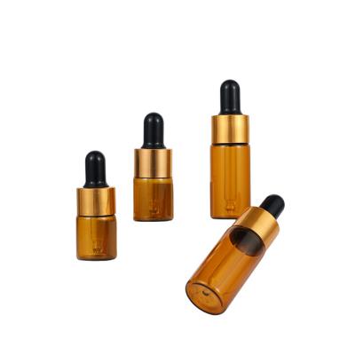 China Wish Amber Clear 1ml 2ml 3ml 4ml 5ml 10ml Glass Essential Oil Sample Tester Small Size Dropper Bottle for sale