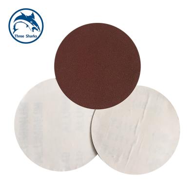 China 2021 hot sale 5 inch full-grit sandpaper red round sandpaper self-adhesive alumina sandpaper-4 for sale