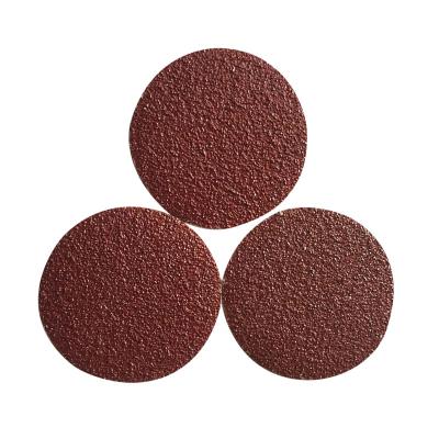 China Wholesale Polishing Red Sand Flocking Sandpaper 3 Inch 75mm Sandpaper Polishing Derusting Sandpaper for sale