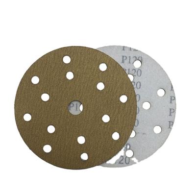 China 6 Inch 15 Hole Grinding Wheel Gold Sandpaper Tool Polishing Alumina Sandpaper-6 for sale