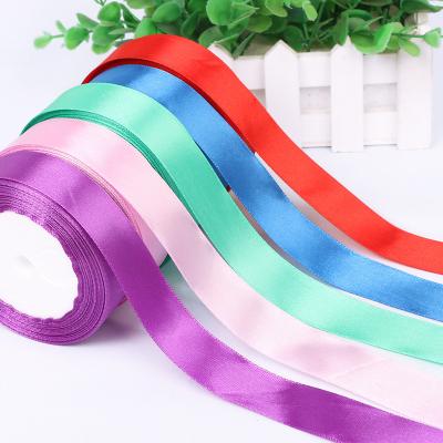 China Beautiful high quality 25 yards roll of 25mm satin ribbon edge accessory for wedding bouquet DIY candy box decorate for sale