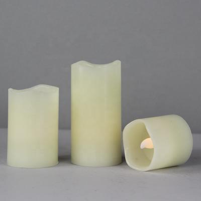 China Flameless Set of 3 Led Pillar Flameless Wax Wholesale Flickering Candles for sale