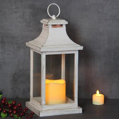 China Wholesale Decorative Candle Lantern Wedding Decor Home Decor High Quality White Plastic Battery Operated Candle Lanterns for sale