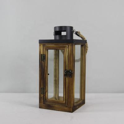 China Classic wholesale discount decorative square wooden lantern for decoration for sale