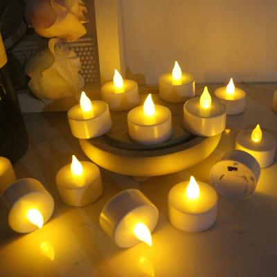 China Wholesale Mini Led Tea Light Candle Home Pillar Birthdays Battery Operated White Flickering Plastic Torch 2 Flameless Decoration for sale