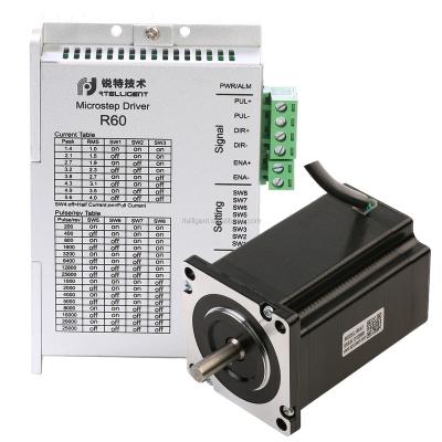 China Rtelligent 3.0N.M/425oz Low Cost Digital Open Loop Two Phase NEMA 24-in CNC Step Motor & Driver Kit 60*60mm for sale