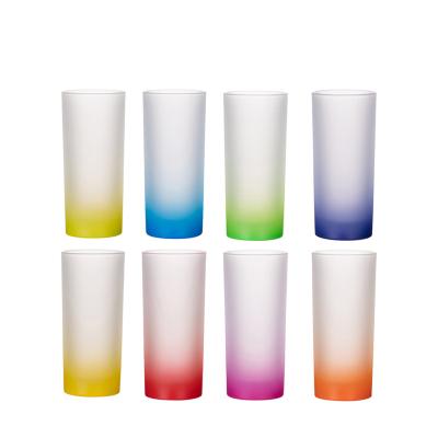 China Wholesale High Quality Disposable CygnusSub Sublimation Banks 10oz Gradient Rainbow Drinking Glass Water Coffee Wine Cup for sale