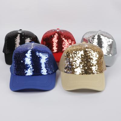 China New JOINT Types Sequin Decoration Sublimation Polyester Sports Hats for sale