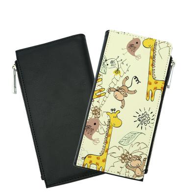 China Fashional waterproof wallet PU leather wallets sublimation blank leather wallets with zipper for sale