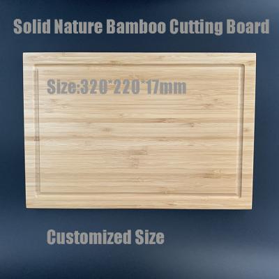 China Amazon Viable Hot Sale Organic Bamboo Cutting Board with Juice Groove Custom Logo Kitchen Chopper for sale