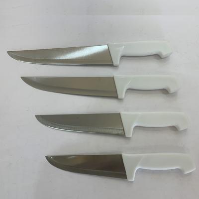 China Good Price Stainless Steel Kitchen 3CR13 Disposable Butcher Knife Set With Colored PP Handle For Home Kitchen for sale