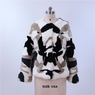 China Anti-wrinkle Cute Soft Warm Multi Color Women Girls Coats With Real Fur Luxury Real Rex Rabbit Shell Autumn Winter Fashionable Temperament for sale