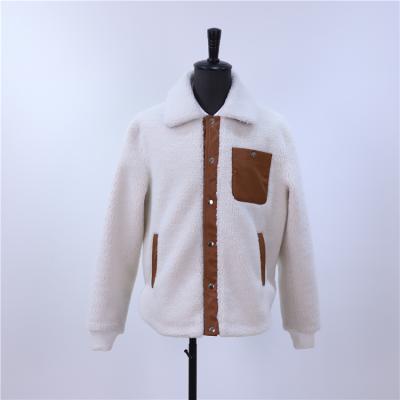 China Men's Fashion Coat High Quality Men's Coats Anti-Wrinkle Beige Thick Short Faux Fur Coats Winter Casual Style Men's Wool And Blends Outwear for sale