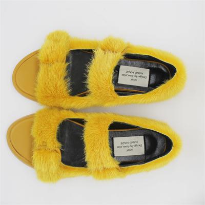 China 2022 Fashion Trend Real Women's Cross Sandals Mink Fur Breathable Beautiful Light for sale