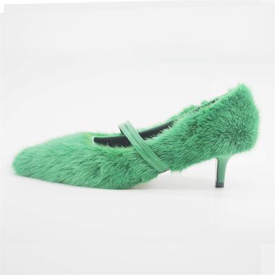 China Wholesale Quality Real Mink Fur High Heel Sandals Factory Retail Design Fashion Trend New for sale