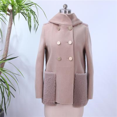 China Anti-wrinkle winter super stylish women handmade double crossed real sided lambswool coats for sale