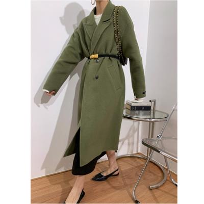 China Outstanding Elegant Women Wool Winter Long Anti-wrinkle Temperament Temperament Overcoat for sale