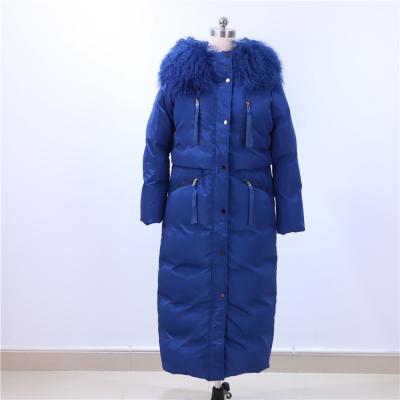 China Excellent Quality Anti-wrinkle Super Stylish Warm Goods Outdoor Blue Women Down Jackets for sale