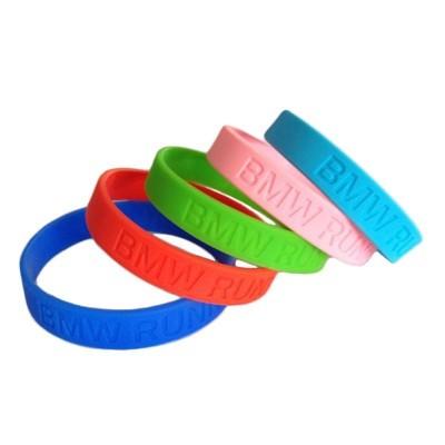 China Debossed Logo Silicone Bracelet for sale