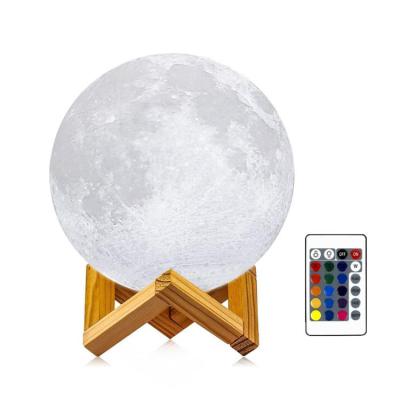 China 2019 Factory direct supply Valentine's Day 3D printing Blue tooth moon lamp touch the moon light creative gift for sale