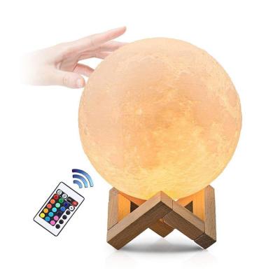 China Amazon ebay hot selling Blue tooth 3D print creative gift USB LED Night Light 3d moon lamp en venta