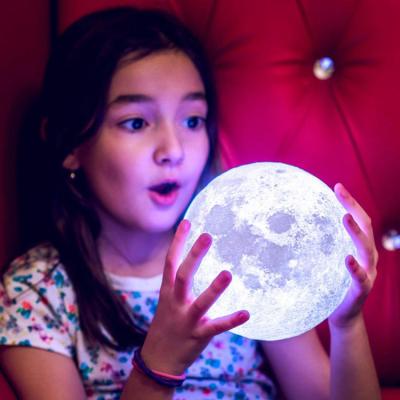 China 16 colors Blue tooth 3D LED Magical Moon Night Light White Moonlight Table Desk Moon 3d night lamp wholesale en venta