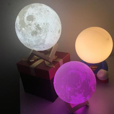 China Blue tooth 3D Moon Lamp USB LED Night Light Moonlight Xmas Gift Touch Sensor Color Changing for sale