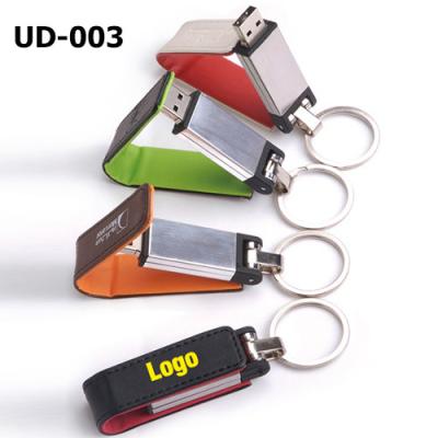 China Leather Usb Flash Disk With Keychain Design for sale