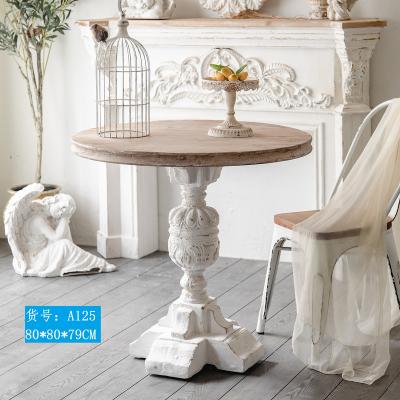 China Eco - Friendly White Antique Tea Table Furniture Carving Craft Coffee Table Sold By Manufacturer for sale