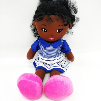 China Cute Realistic Cartoon Toy African Baby Black Dolls Dolls For Children for sale