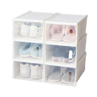 China Eco-friendly transparent shoe box pp shoe storage box plastic shoe bin drawer case storage box for sale