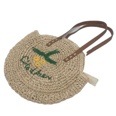 China Fashion Women Summer Beach Round Handmade Woven Rattan Straw Bags for sale