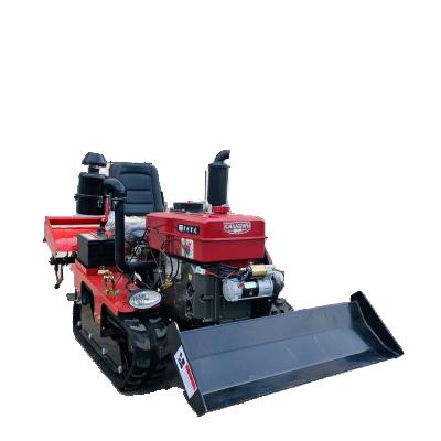 China Hotels Agricultural Machinery 28hp Mini Remote Control Crawler Tractor With Blade For Sale for sale