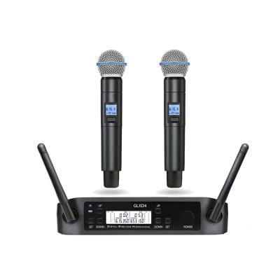 China High Quality Dual Channel Handheld Microphone UHF Microphone Wireless System for Live Sound with Beta58 and S-M58 Two Stage Handheld MIC for sale