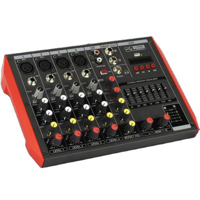 China Pro Microphone MG6 6 Input Live Mixng Wireless EQ USB 48V Studio Channel Professional Audio Sound Stage Home Console Mixer MG6 for sale