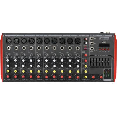 China MiCWL 12-Channel Mixer Sound Panel Console System Digital USB MP3 Computer 48V Phantom Power Stereo DJ Audio Studio 7 EQ MG12 MG12 for sale