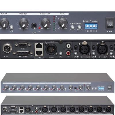 China MICWL 8 Channel Audio Sound Mixer For Desktop Conference RS232 48V Phantom XLR 3 Pin Digital Effects Processor Preamps R2820 R2820 for sale