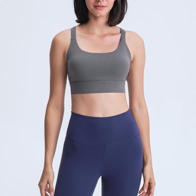 China 2021 Antibacterial Hot Sale In Running Sports Bra Apparel Gym Padded Yoga Crop Top for sale