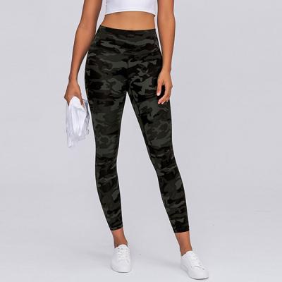 China Antibacterial Wholesale Antibacterial High Waist Fitness Camouflage Pattern Bottoms Gym Workout Leggings For Women for sale