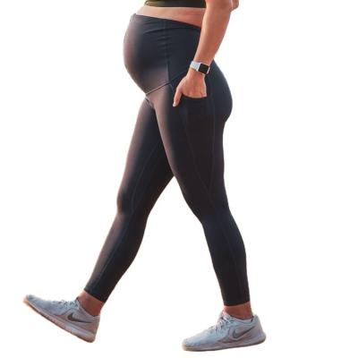 China Antibacterial Fitness Women High Waisted Maternity Pants Puff Up Soft Support Pregnance Yoga Pant Compression Exercise Tights for sale