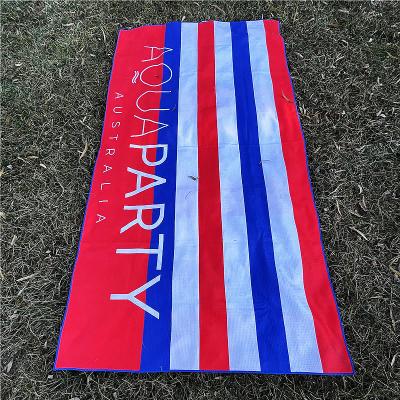 China Hot Selling Ultra-absorbent Western Beach Towel Sand Repellant Sustainable Microfiber Waffle Striped Beach Towel for sale